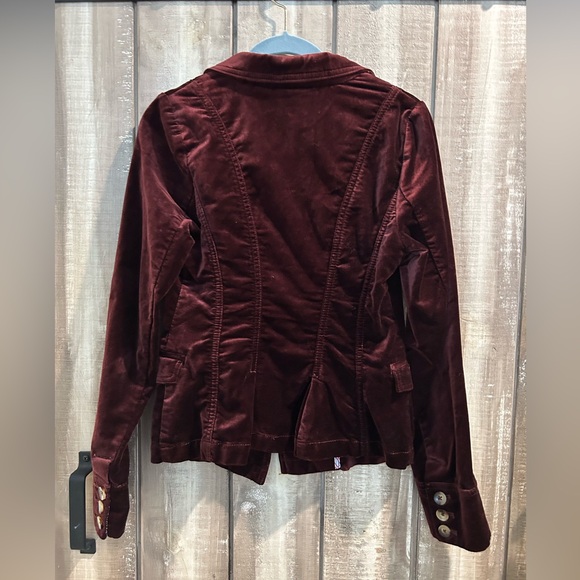 Anthropologie Deep Red Velvet Blazer - Picture 12 of 14